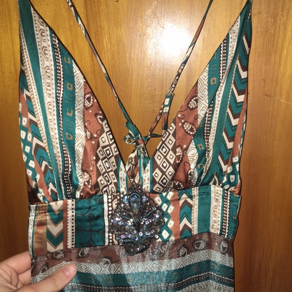 Gorgeous boho style silk dress - Picture 2 of 4